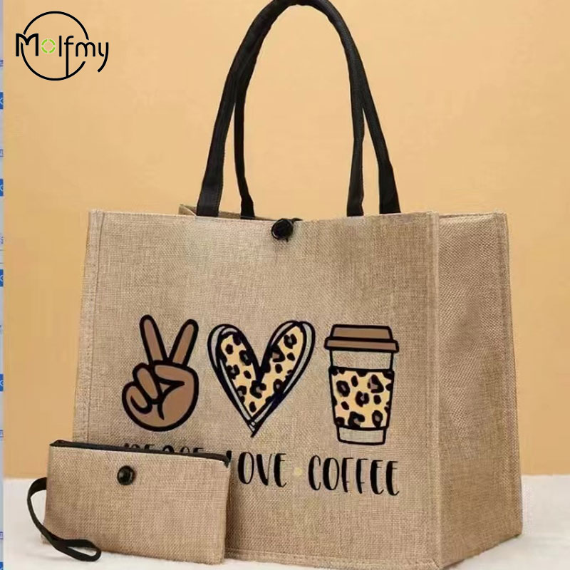 2 Pcs Linen Tote Bag Large Cap - Wedding Vendor recension och pris