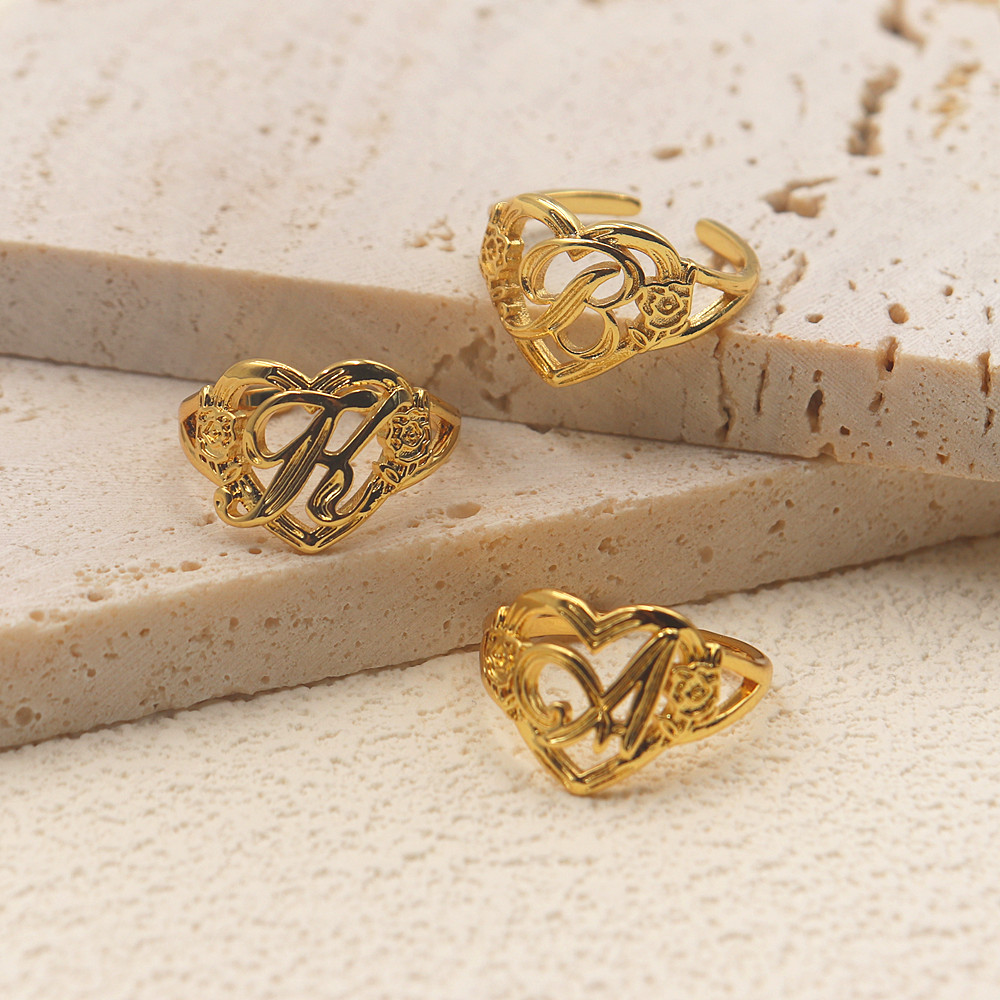 Gold Personalized Initials Hea - Wedding Z recension och pris