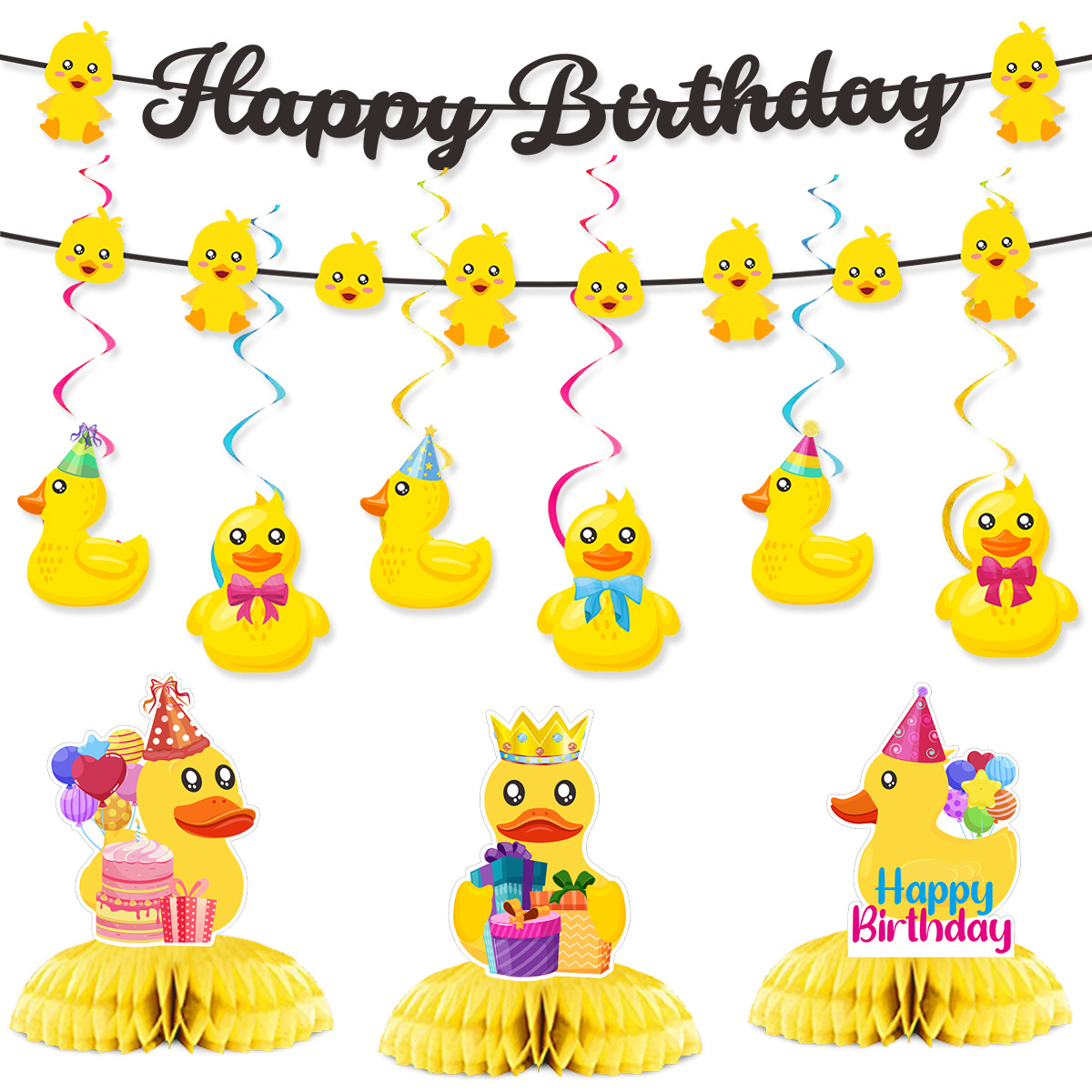 Cute Swim Duck Theme Happy Bir - Confetti Balloon Set recension och pris