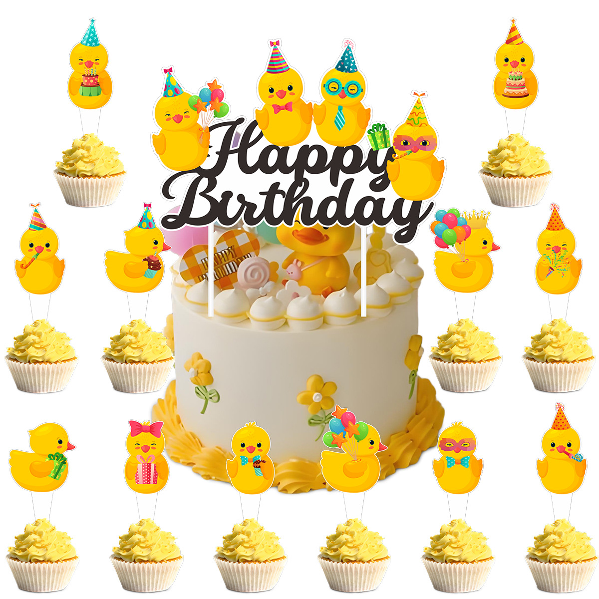 Cute Swim Duck Theme Happy Bir - Confetti Balloon Set recension och pris