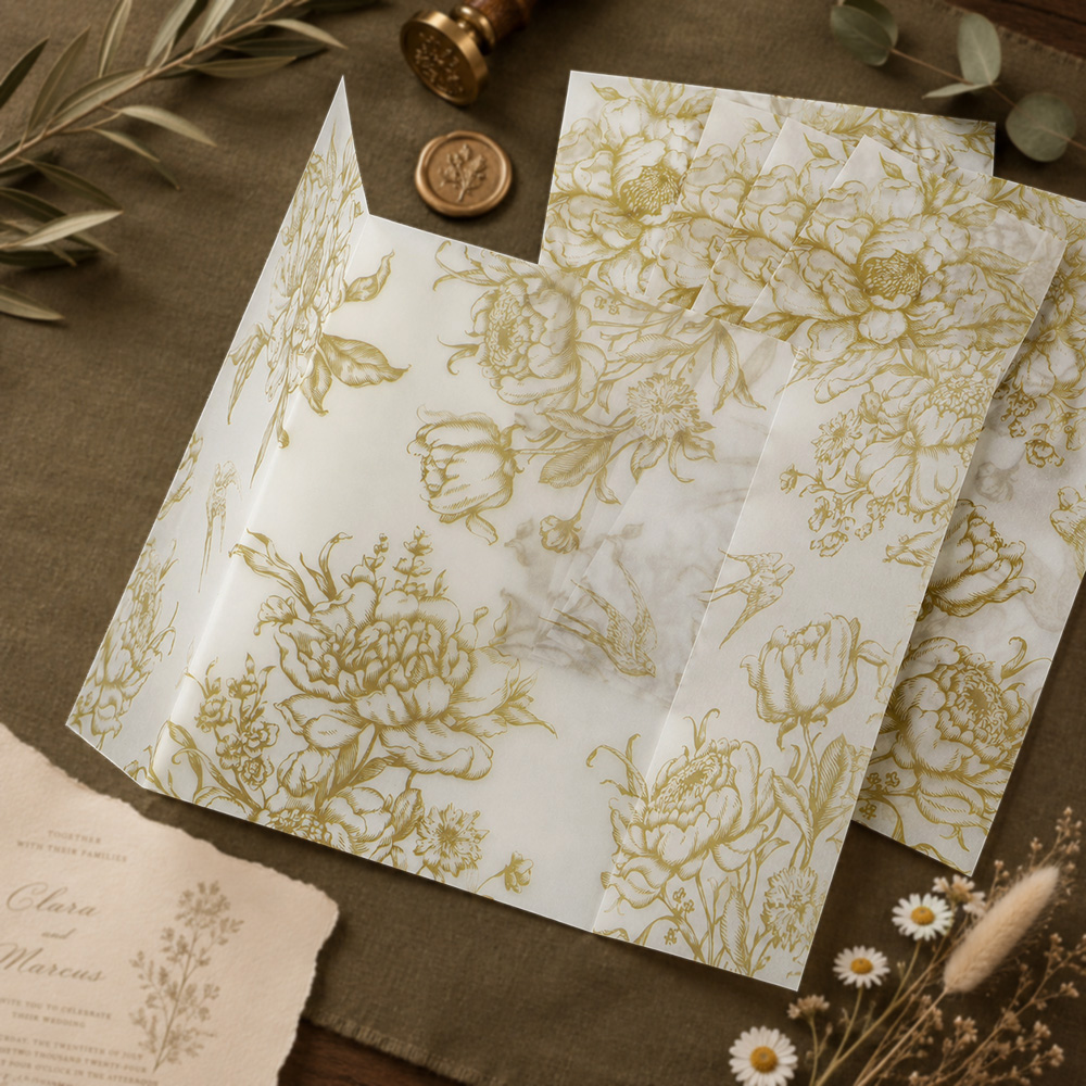 20/50pcs Vellum Wrap with Mono - Wedding Envelopes recension och pris