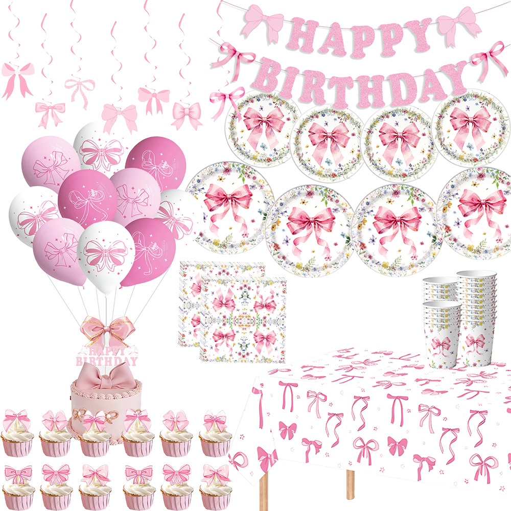 Pink Bow Girls Birthday Decora - Confetti Balloon Set recension och pris