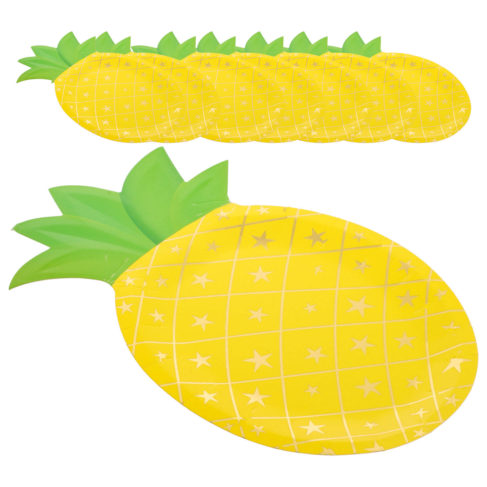 8Pcs Pineapple Paper Plates Di - Wedding Supply In Bulk recension och pris