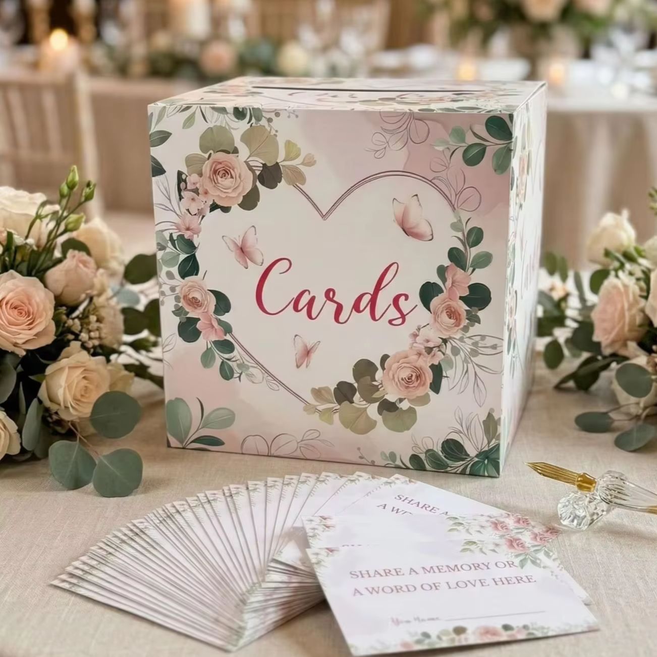 White Floral Wedding Card Box  - Wedding Supply.Box recension och pris