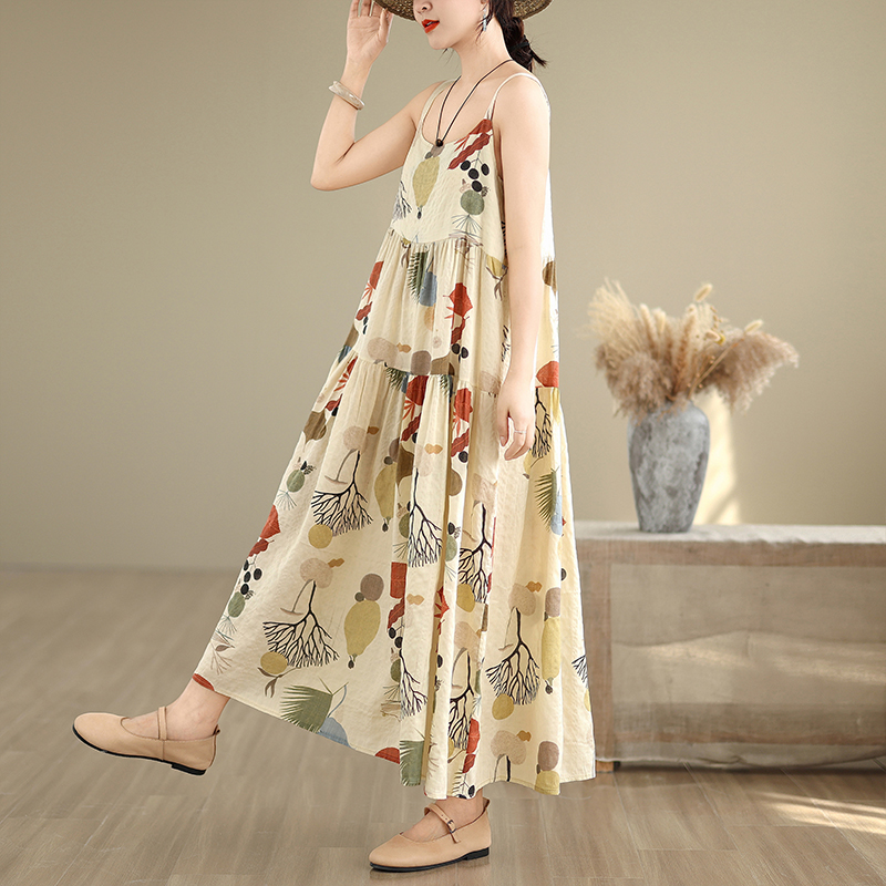 Floral Cotton Linen Maxi Dress - Good Floral & Wedding Decor Supply recension och pris