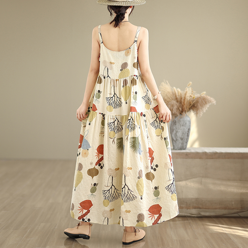 Floral Cotton Linen Maxi Dress - Good Floral & Wedding Decor Supply recension och pris