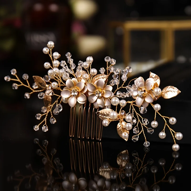 Handmade Gold Color Flower Hai - Wedding Supply Store recension och pris