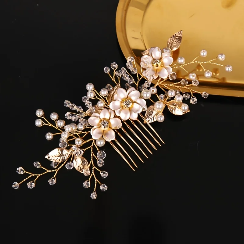 Handmade Gold Color Flower Hai - Wedding Supply Store recension och pris