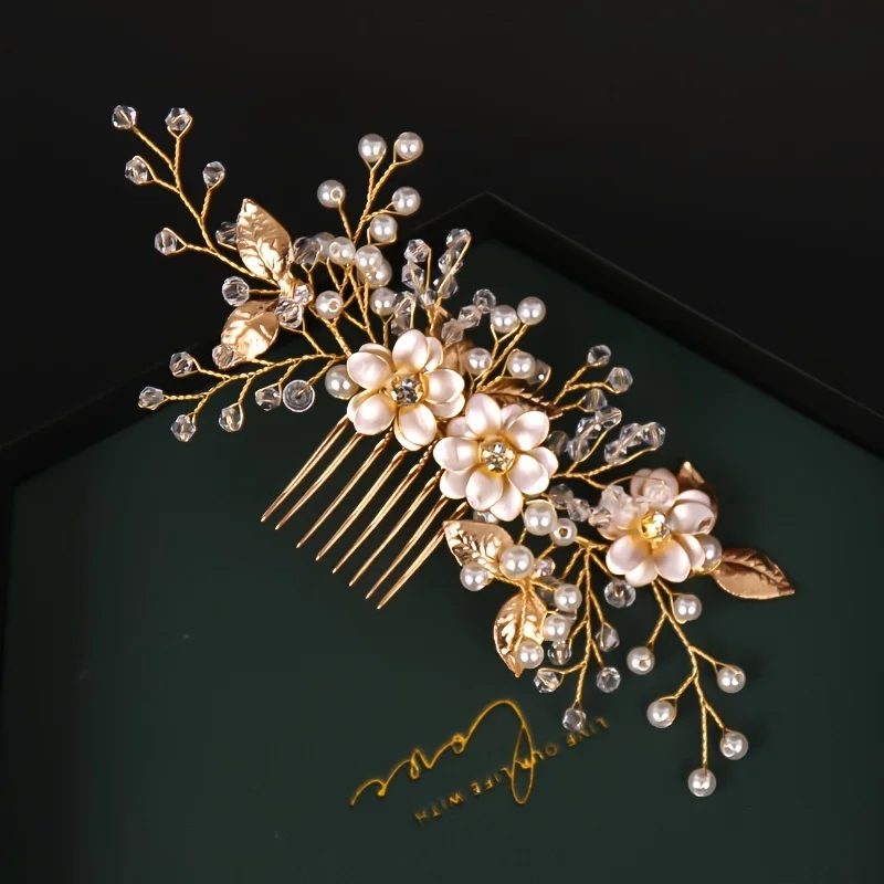 Handmade Gold Color Flower Hai - Wedding Supply Store recension och pris