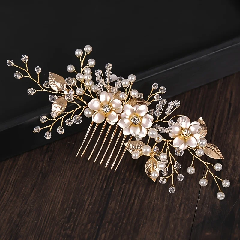 Handmade Gold Color Flower Hai - Wedding Supply Store recension och pris