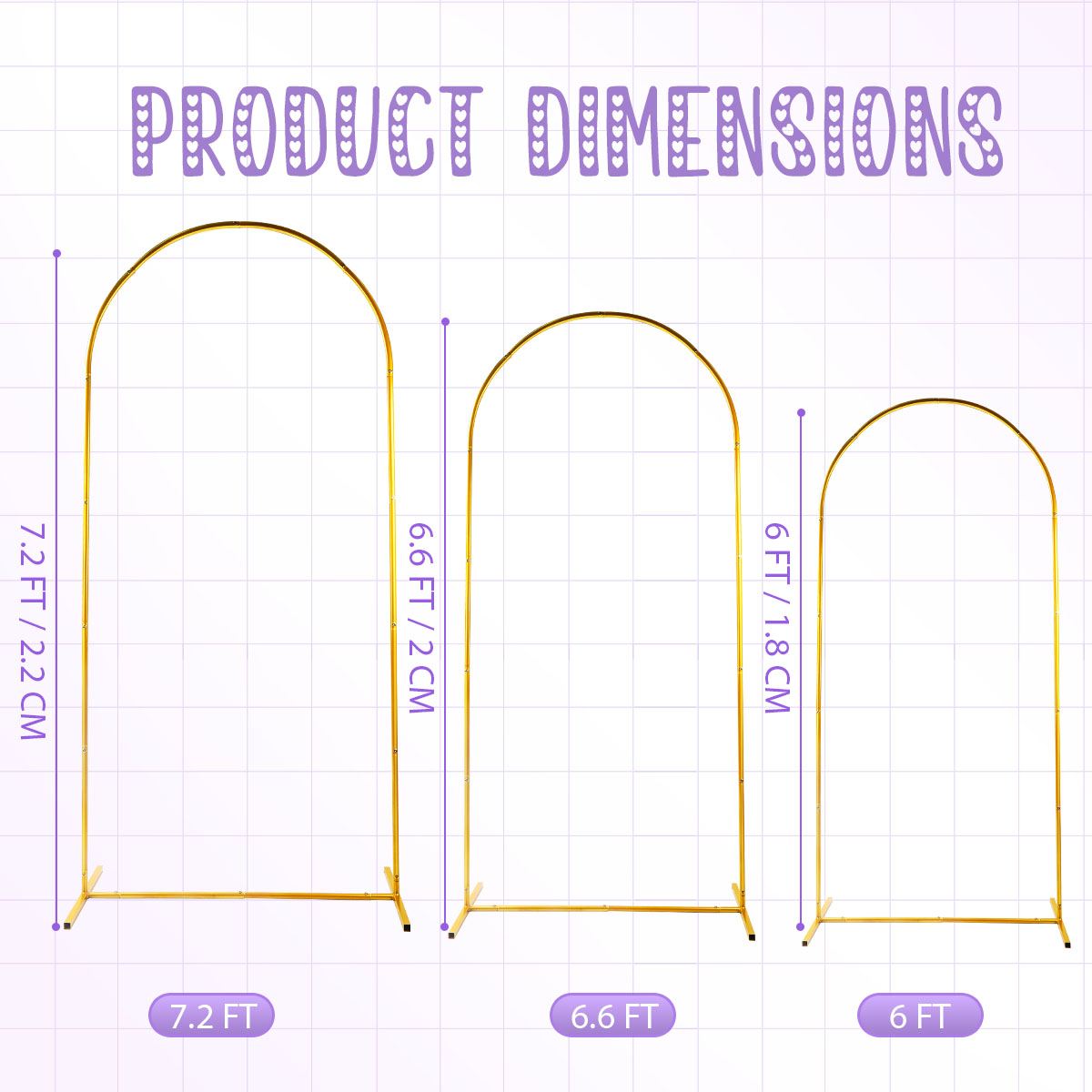 3Pack Golden Metal Arch Kits,  - Confetti Balloon Set recension och pris