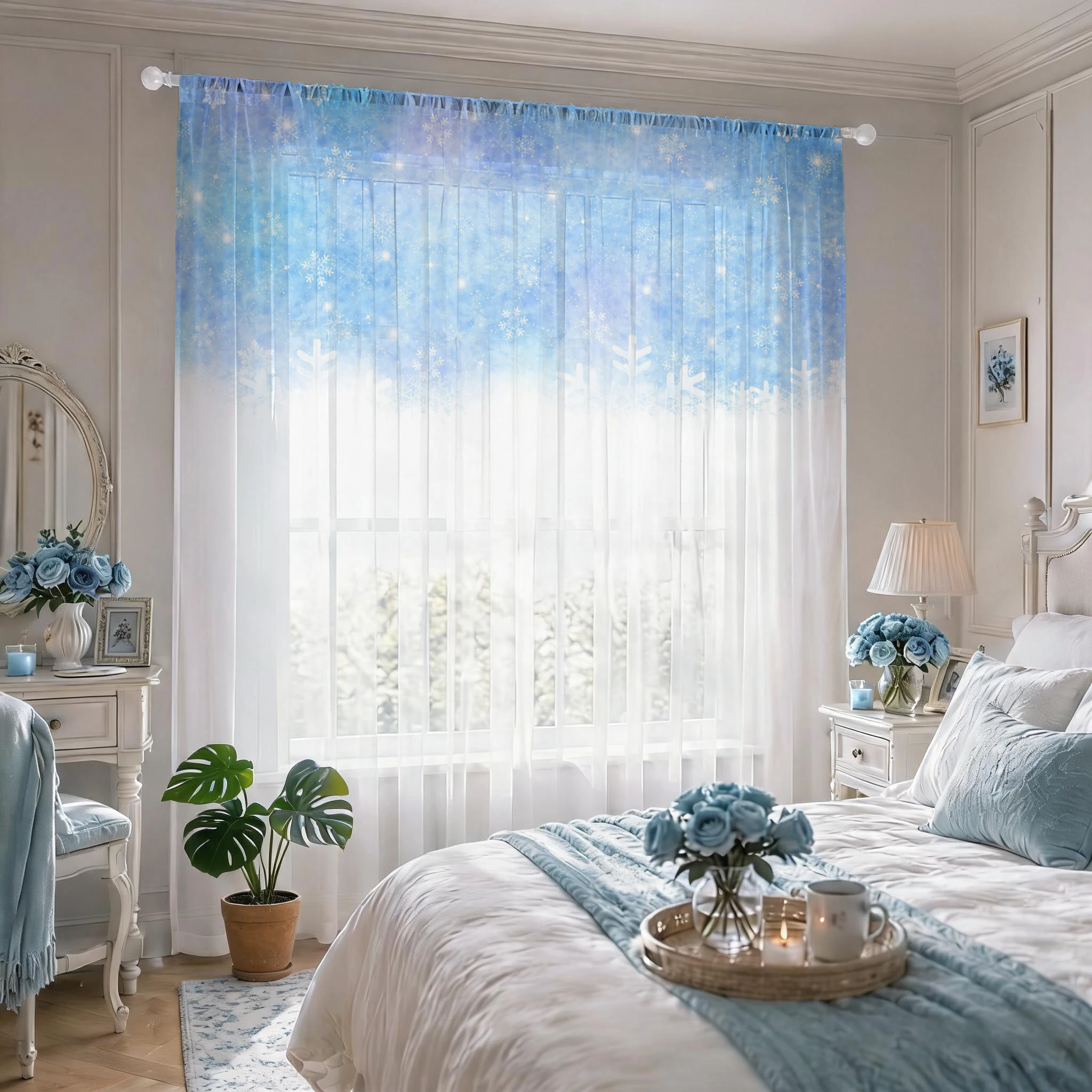 Floral Gradient Sheer Curtain, - Good Floral & Wedding Decor Supply recension och pris