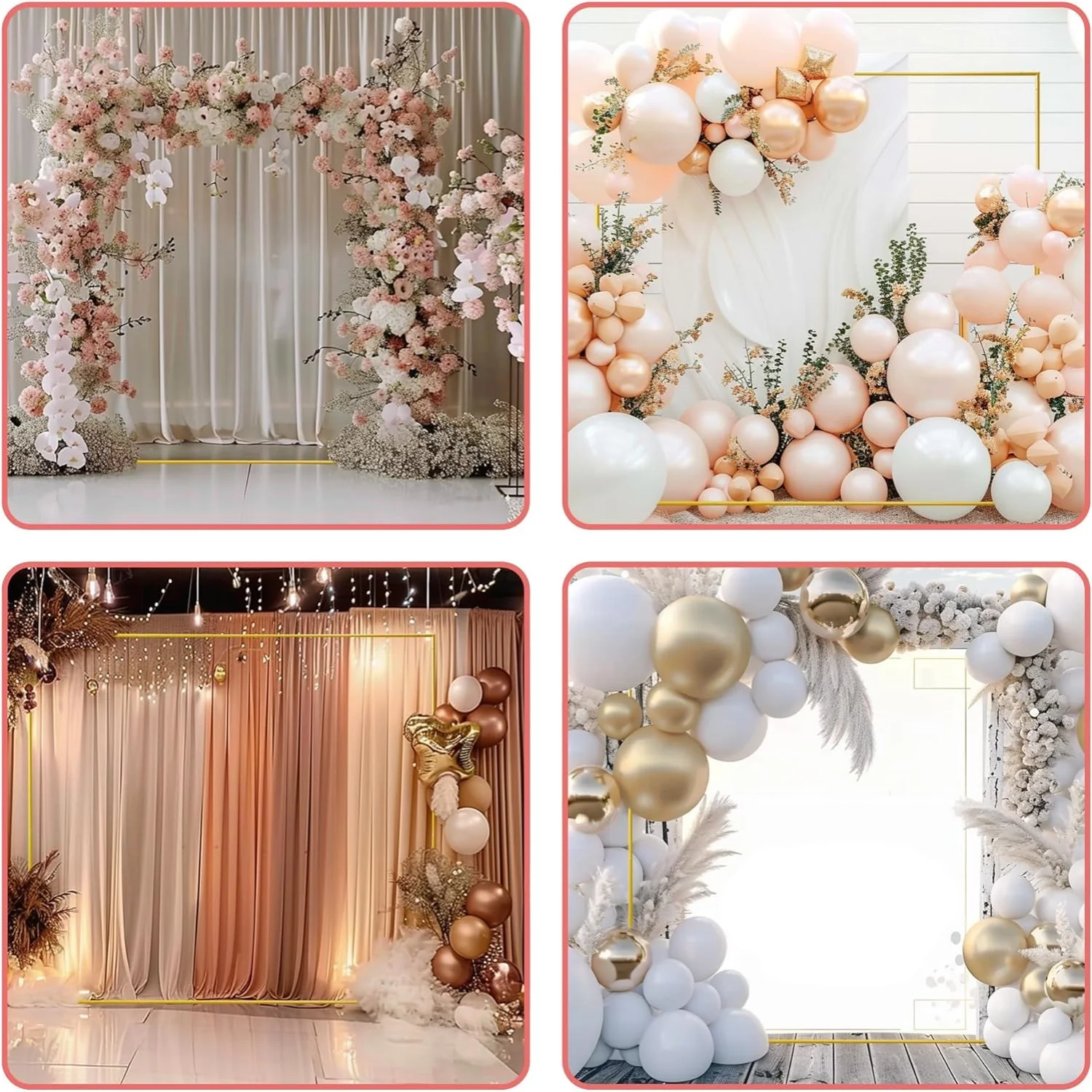 Gold Wedding Arches Square Bac - Confetti Balloon Set recension och pris
